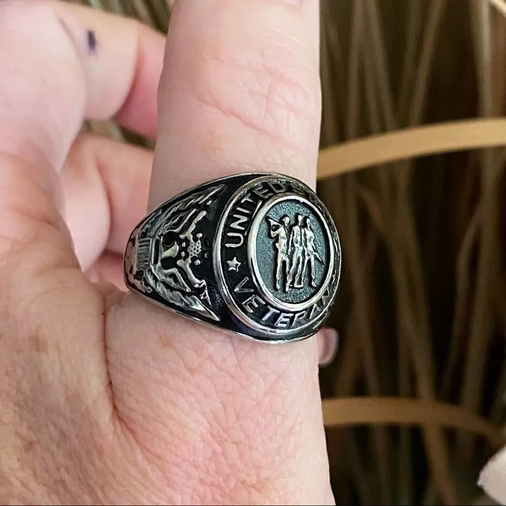 Stainless Steel United States Veteran Ring Sizes 9,10,11,12